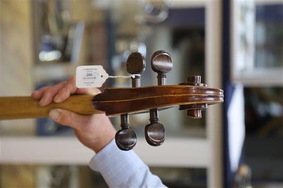 A 19th century German cello labelled Neuner und Hornsteiner and a Stradivarius label, hard cased.